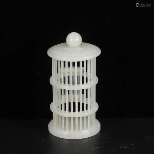 chinese hetian jade bird cage