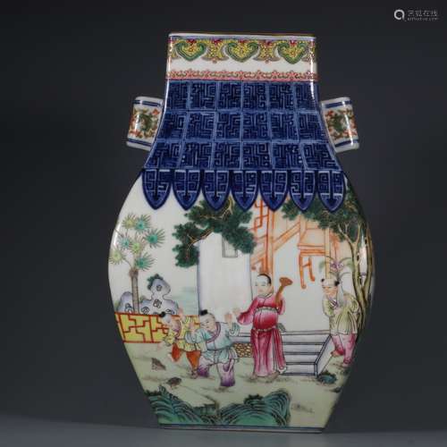 chinese blue and white famille rose porcelain vase