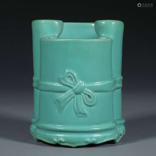 chinese turquoise-green brush pot