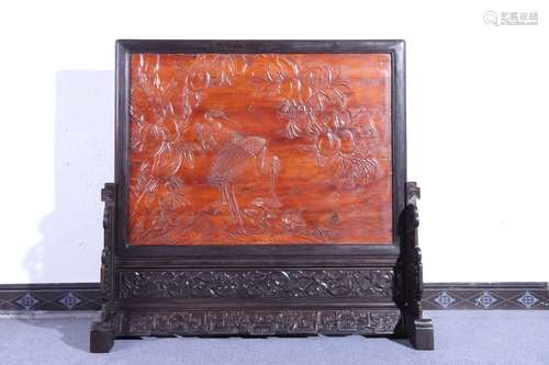 chinese red sandalwood and boxwood screen