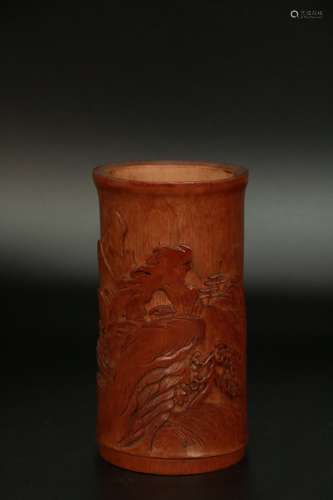 chinese old bamboo brush pot