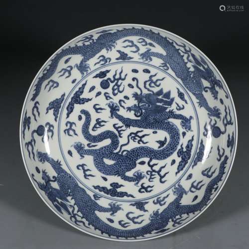 chinese blue and white porcelain dish