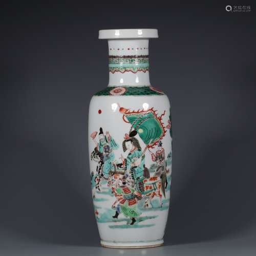 chinese wucai porcelain rouleau vase