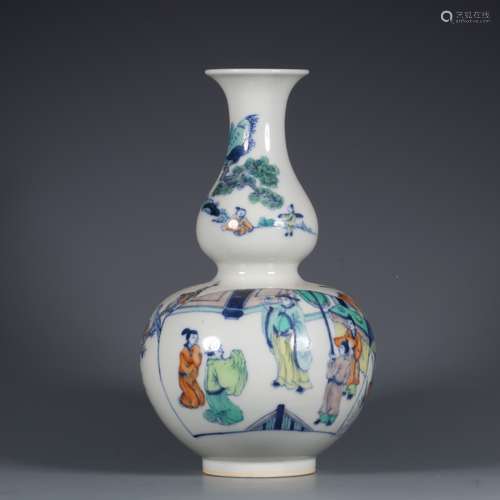 chinese doucai porcelain double gourd vase