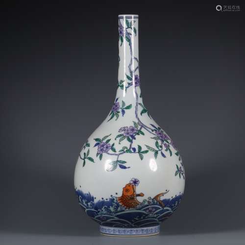 chinese doucai porcelain bottle vase