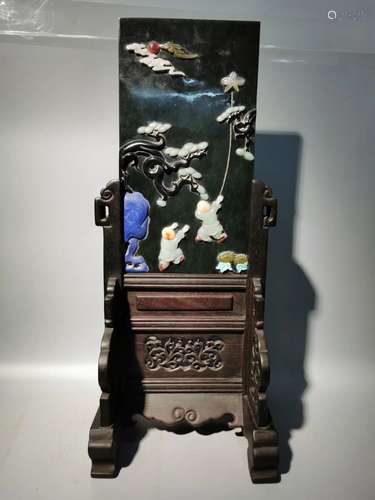 chinese hetian jade screen