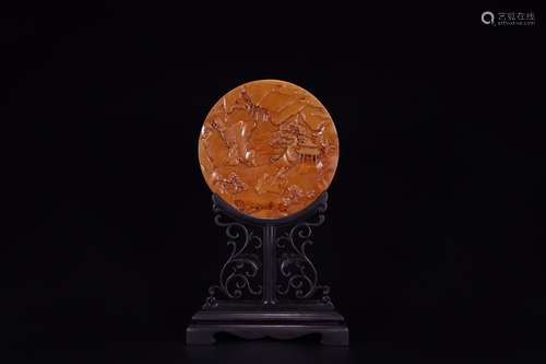 chinese hetian jade table screen