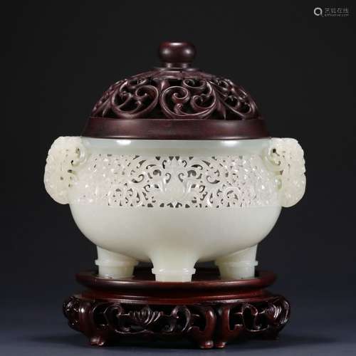 chinese hetian jade censer