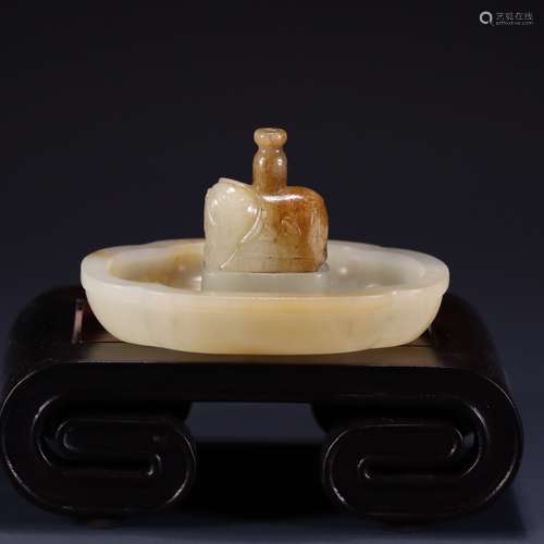 chinese hetian jade incense pot