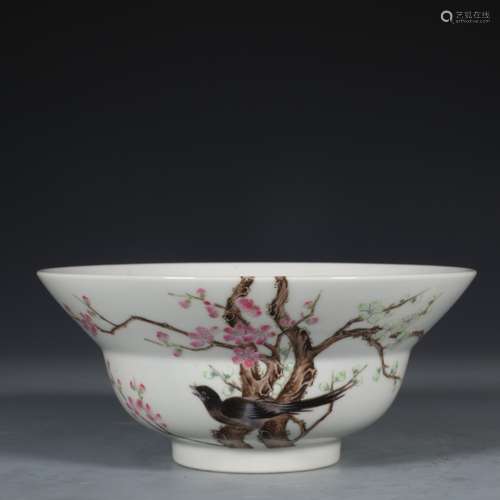 chinese famille rose porcelain ogee bowl