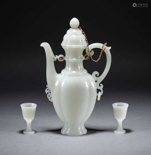 chinese white jade wine pot