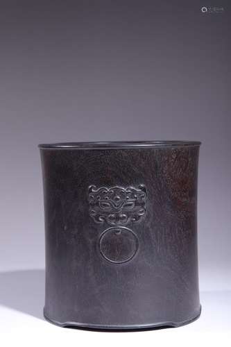 chinese red sandalwood brush pot