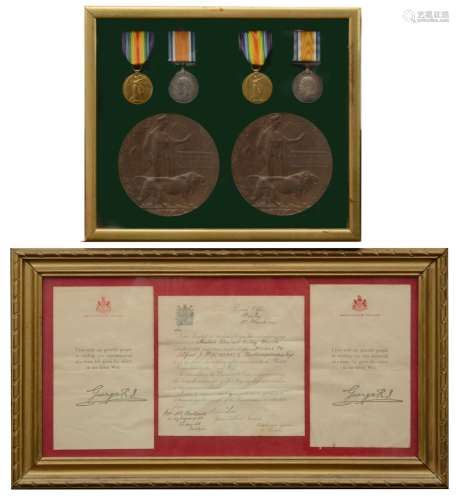 Two WW1 casualty medal groups