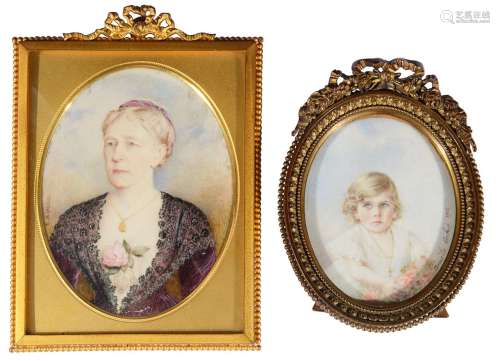 Two early 20th century portrait miniatures