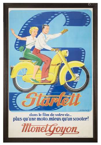 A large vintage Fr. advertising poster for the Monet Goyon S...
