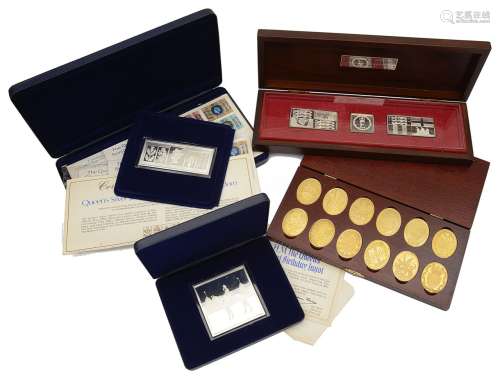 Four cases of commemorative proof silver ingots