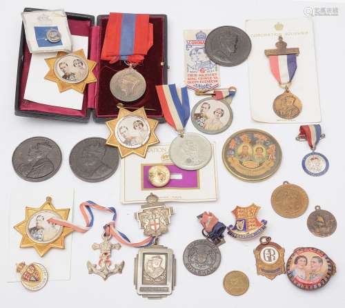 A collection of Edward VIII and George VI coronation medals,...