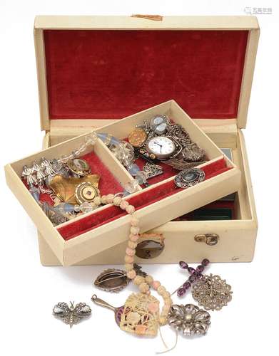 A collection of mixed jewellery including Victorian and Arts...