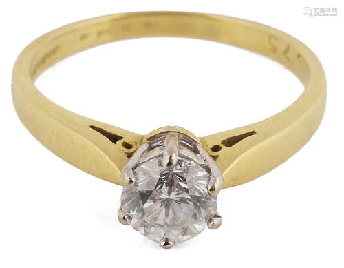 A single stone diamond set ring