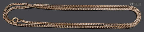 A 9ct gold square section snake link chain