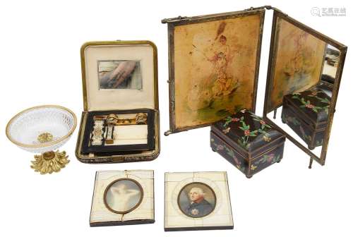 A mixed lot to include portrait miniatures