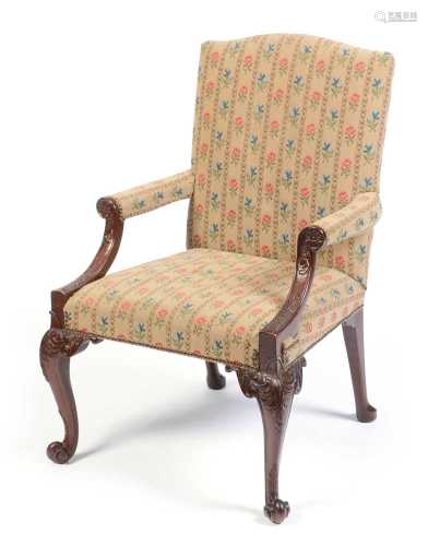 20th Century mahogany framed Gainsborough armchair
