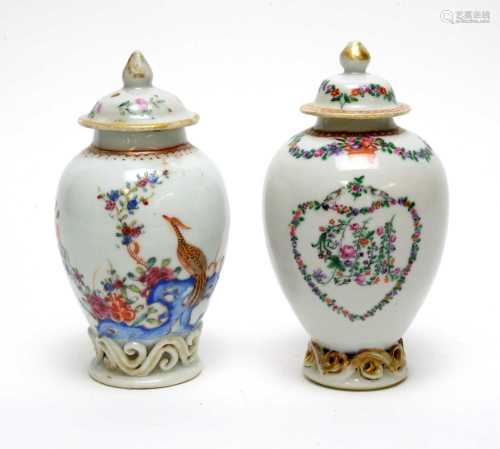Two Chinese tea caddies, Qianlong