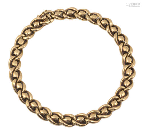 A vintage Hermes 18ct gold fancy link bracelet