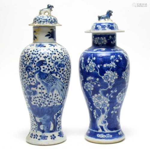 Two 19th Century Chinese vases and covers.