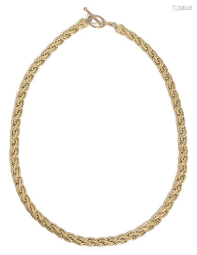 A Continental flat fancy link necklace