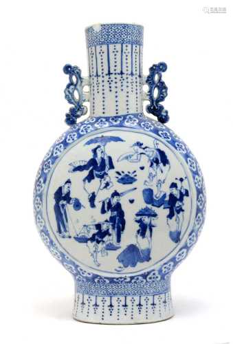 Chinese blue and white moon flask