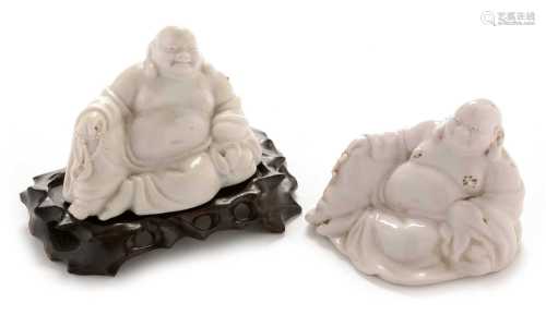 Two Chinese blanc de chine figures of Putai