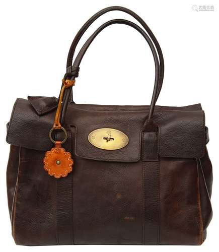 A Mulberry dark brown Bayswater leather handbag