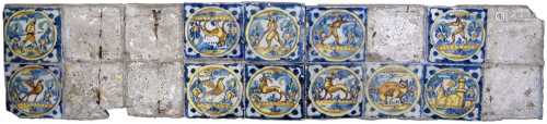 Ten early Spanish delft tiles