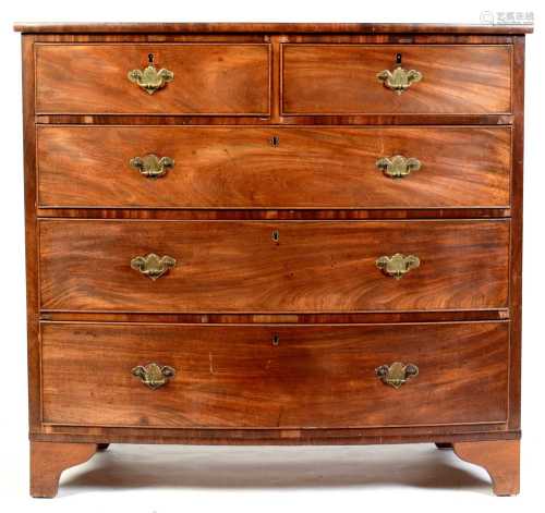 Regency bowfront chest of drawers