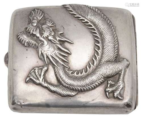 An early 20th century Chinese silver cigarette case,