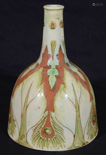Della Robbia pottery bottle by Arthur E. Bells