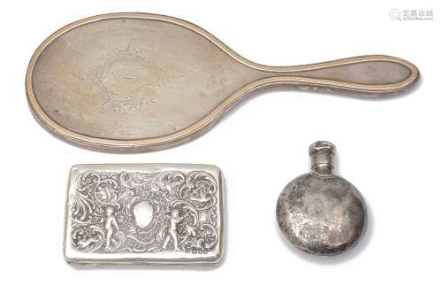 A late Victorian silver cigarette case, a George V silver ha...