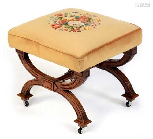An Early 20th Century X-form stool