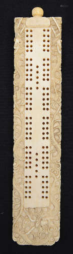 A late 19th century Chinese Canton export carved ivory cribb...