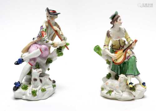 Pair Meissen style figures