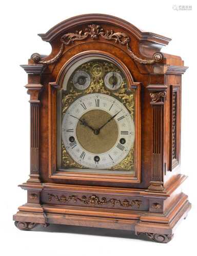 A 19th Century German walnut bracket clock
