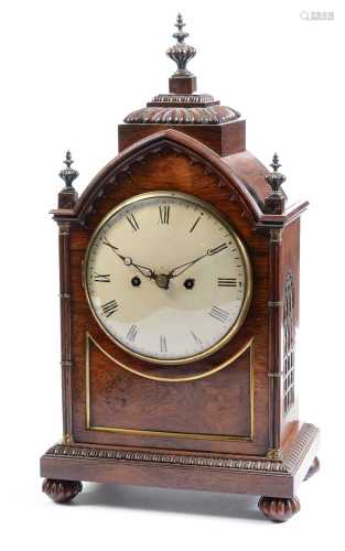 A Regency rosewood bracket clock