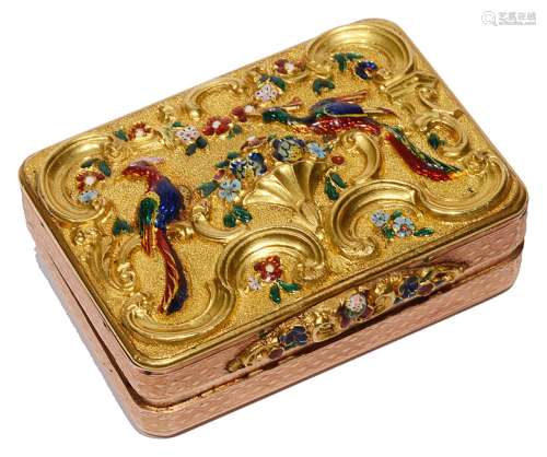 An early 19th Swiss century gold and enamel vinaigrette c.18...