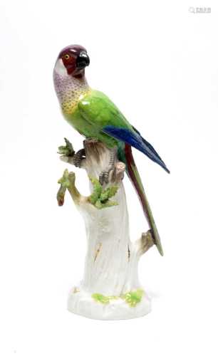 Meissen figure of a parrot