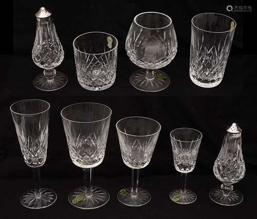 A Waterford crystal Lismore pattern suite of glasses for six