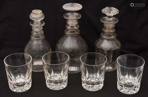 A set of four Victorian 'Last Drop' whisky tumblers c.1870 a...