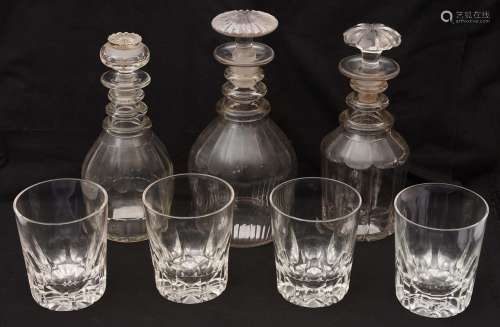 A set of four Victorian 'Last Drop' whisky tumblers c.1870 a...