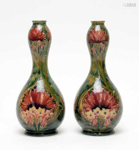 Pair of Macintyre Moorcroft Florian vases