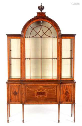 Edwardian mahogany and inlaid display cabinet